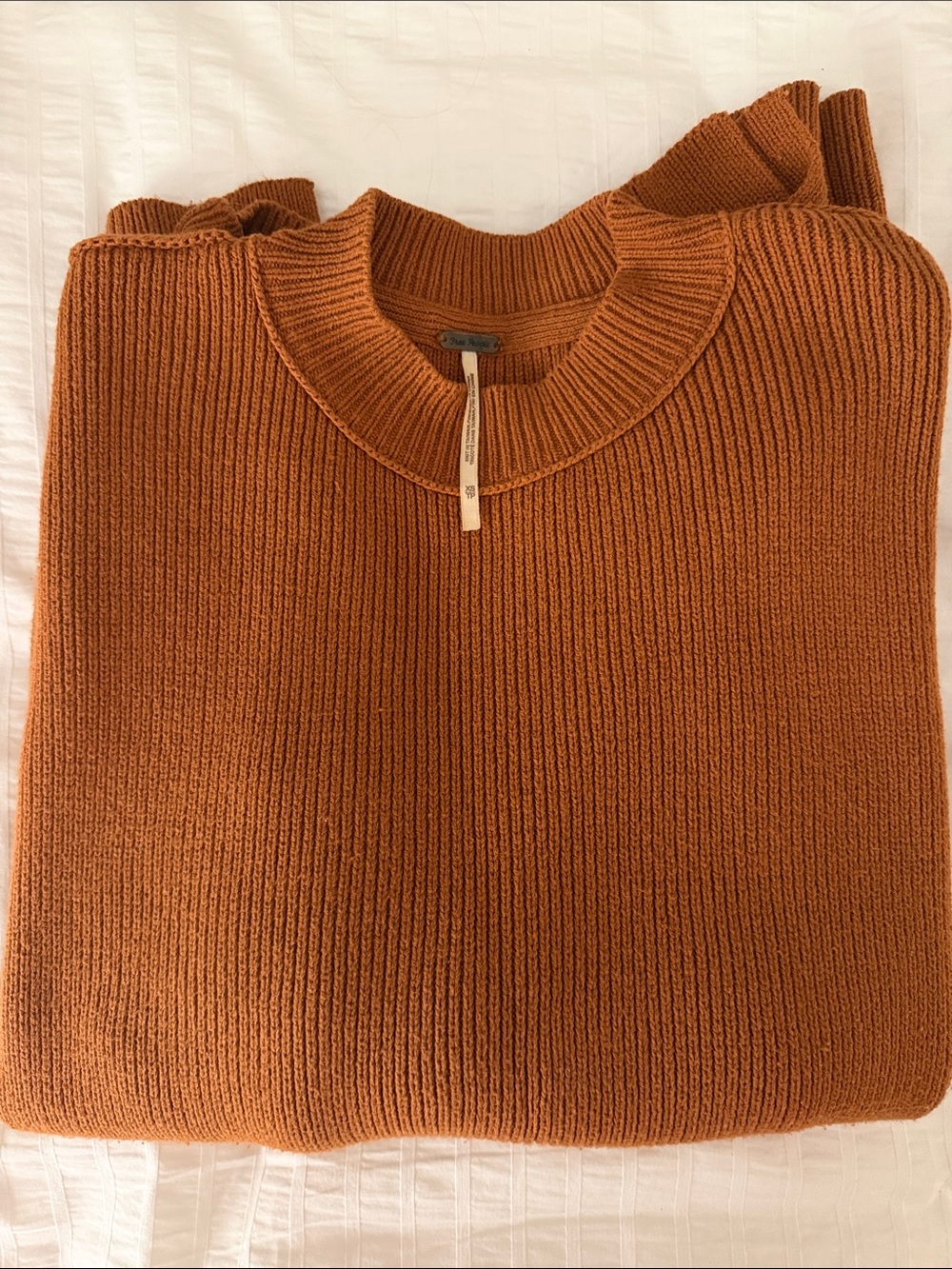 Free People Women's Crewneck Sweater in Rust Orange
